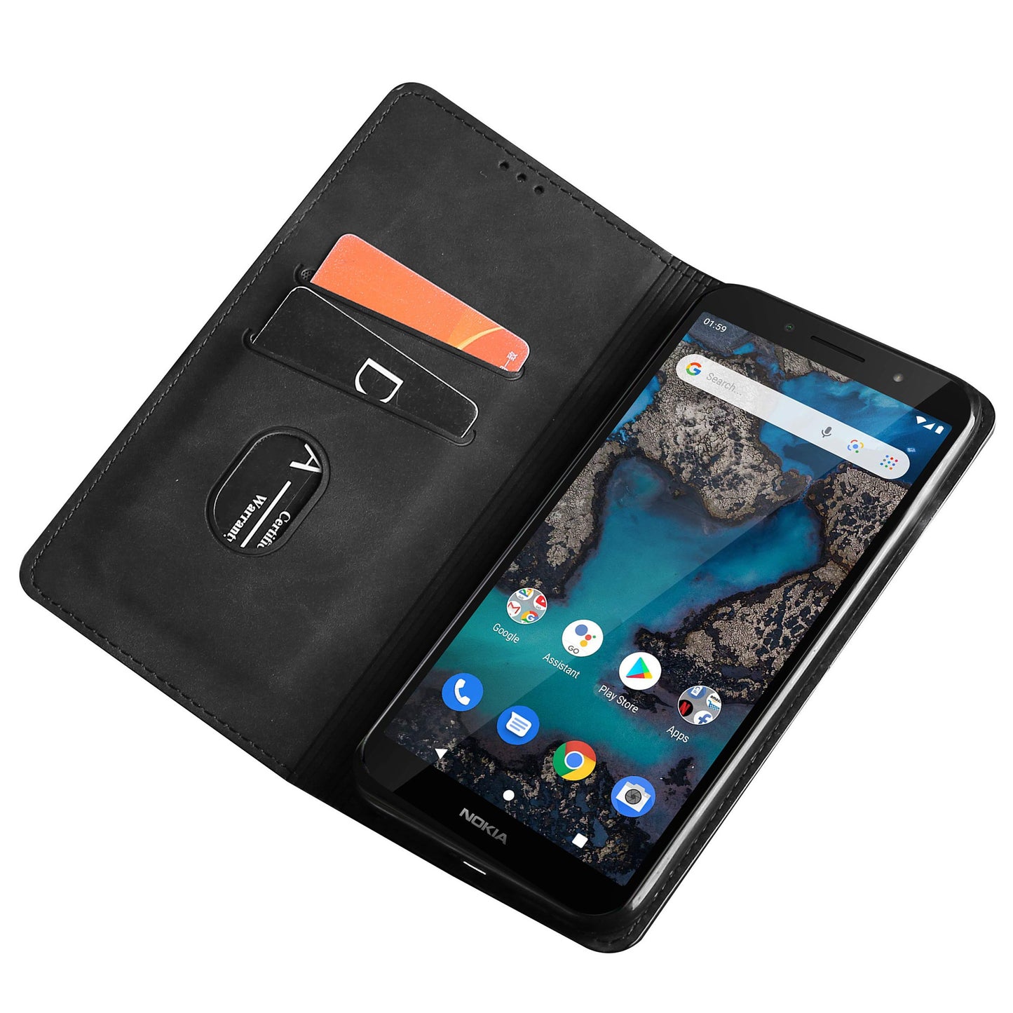 For Nokia G22 Card Holder PU Leather Case Skin-touch Stand Mobile Phone Drop-proof Cover
