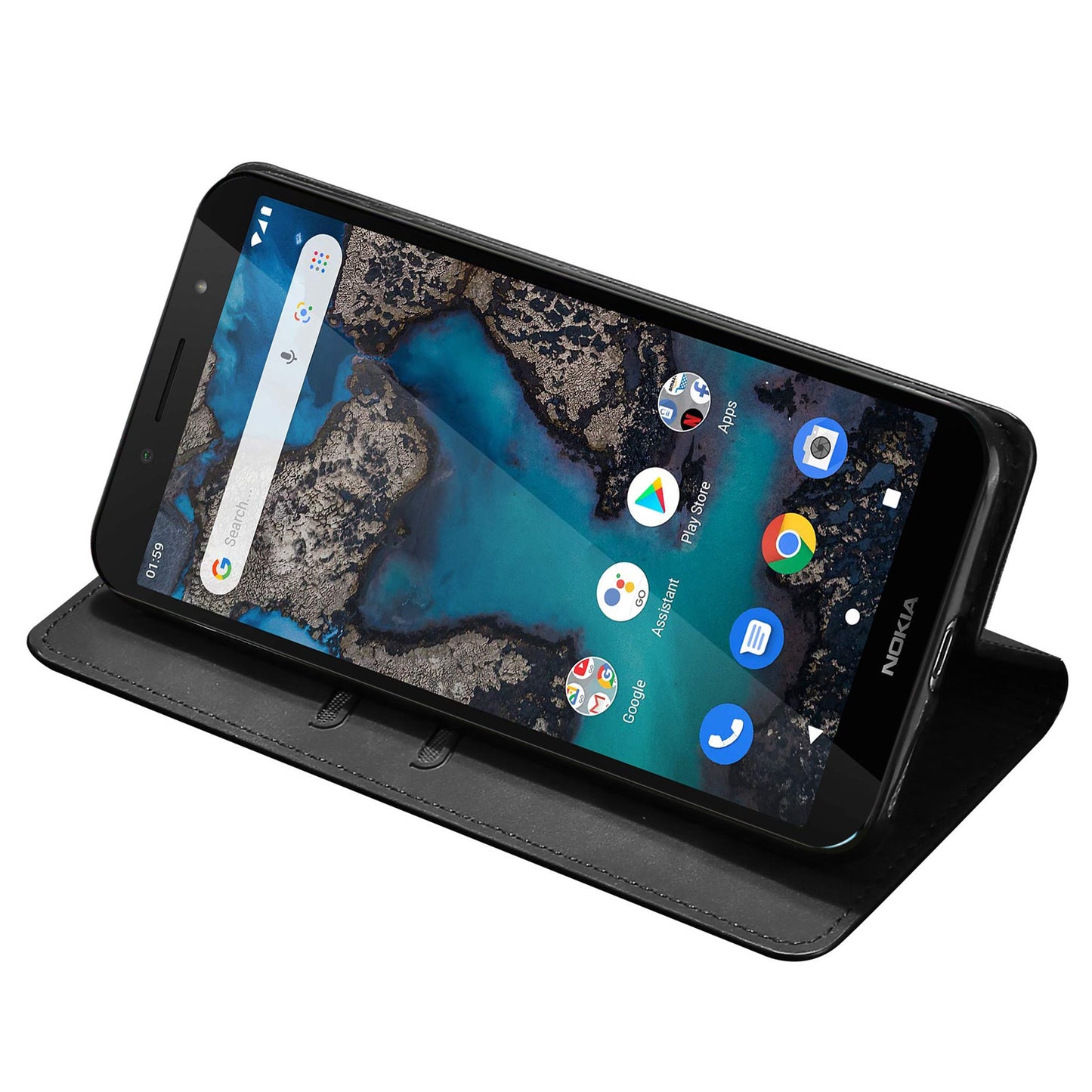 For Nokia G22 Card Holder PU Leather Case Skin-touch Stand Mobile Phone Drop-proof Cover