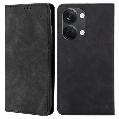For OnePlus Nord 3 5G / Ace 2V 5G Magnetic Closing Skin-touch Phone Case Leather Stand Cover with Card Slots