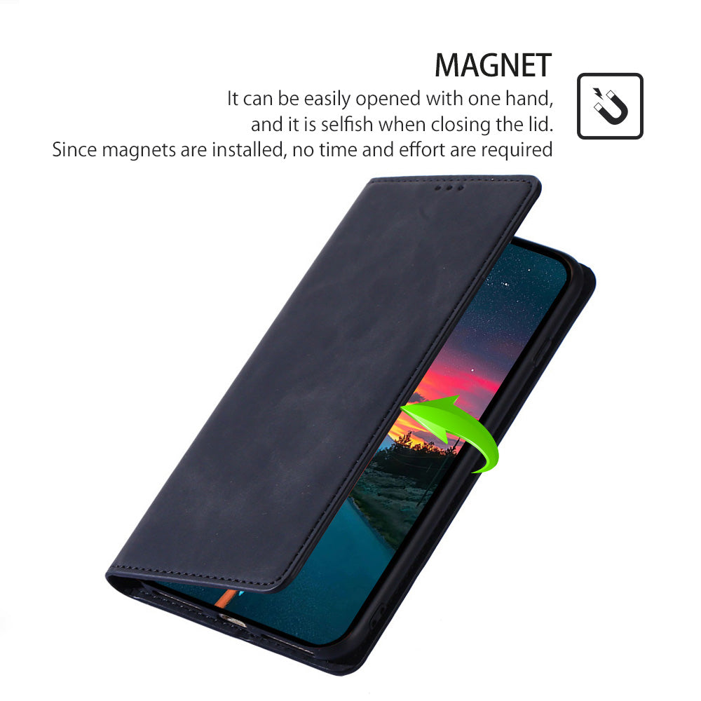 For OnePlus Nord 3 5G / Ace 2V 5G Magnetic Closing Skin-touch Phone Case Leather Stand Cover with Card Slots