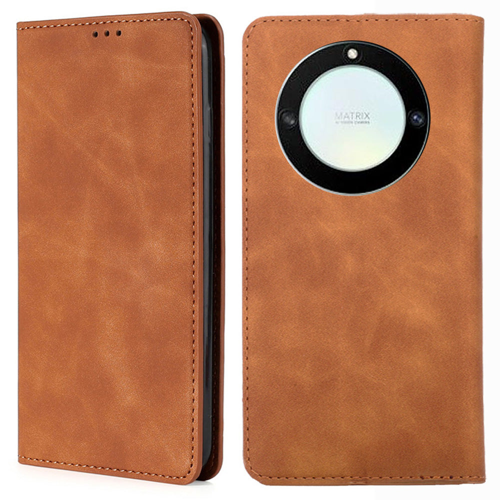 For Honor X40 / X9a / Magic5 Lite 5G PU Leather Flip Phone Case Card Holder Skin-touch Stand Cover