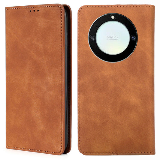 For Honor X40 / X9a / Magic5 Lite 5G PU Leather Flip Phone Case Card Holder Skin-touch Stand Cover