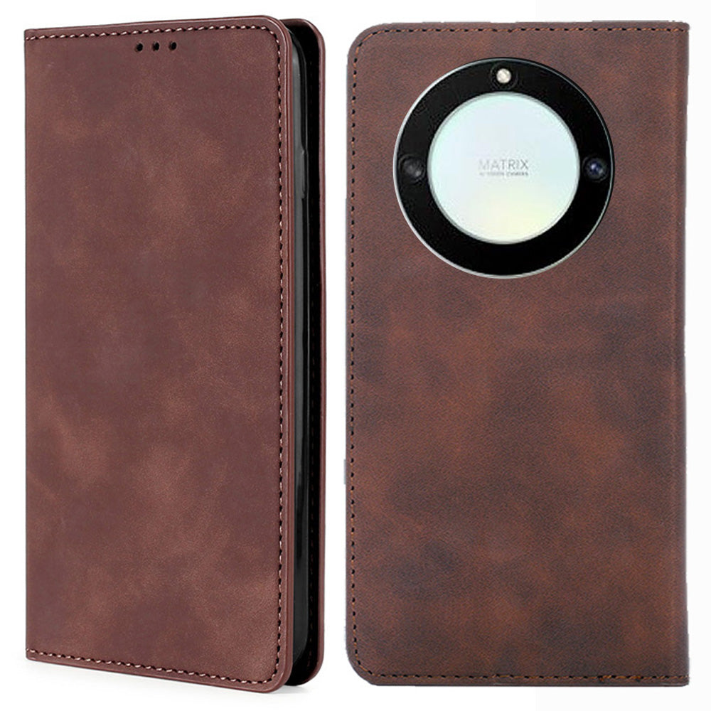 For Honor X40 / X9a / Magic5 Lite 5G PU Leather Flip Phone Case Card Holder Skin-touch Stand Cover