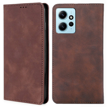 For Xiaomi Redmi Note 12 4G Card Holder Phone Case Skin-touch PU Leather Stand Cover