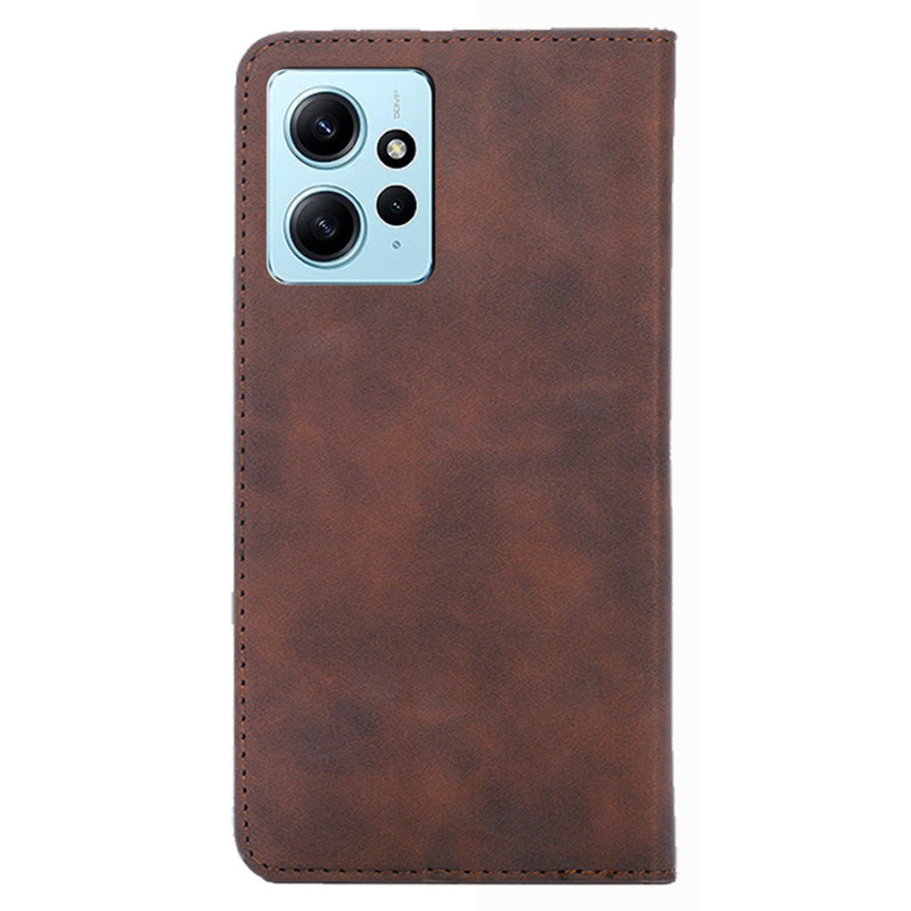 For Xiaomi Redmi Note 12 4G Card Holder Phone Case Skin-touch PU Leather Stand Cover
