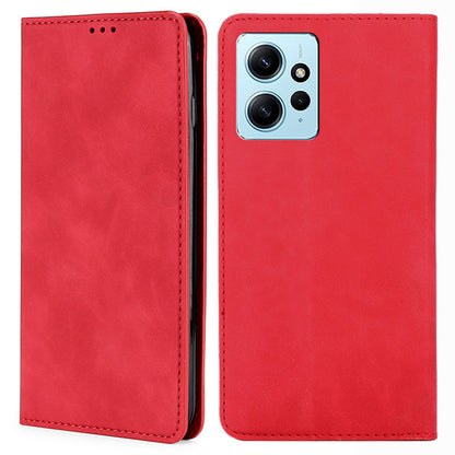 For Xiaomi Redmi Note 12 4G Card Holder Phone Case Skin-touch PU Leather Stand Cover