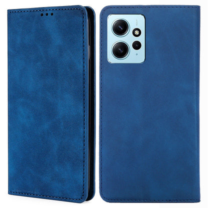 For Xiaomi Redmi Note 12 4G Card Holder Phone Case Skin-touch PU Leather Stand Cover