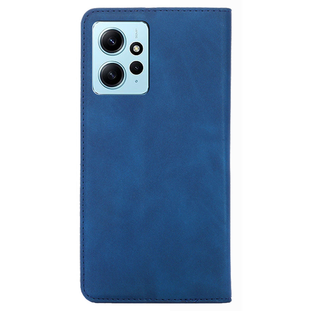 For Xiaomi Redmi Note 12 4G Card Holder Phone Case Skin-touch PU Leather Stand Cover