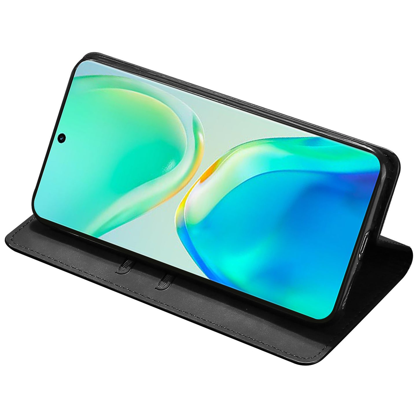 For Xiaomi Redmi Note 12 4G Card Holder Phone Case Skin-touch PU Leather Stand Cover