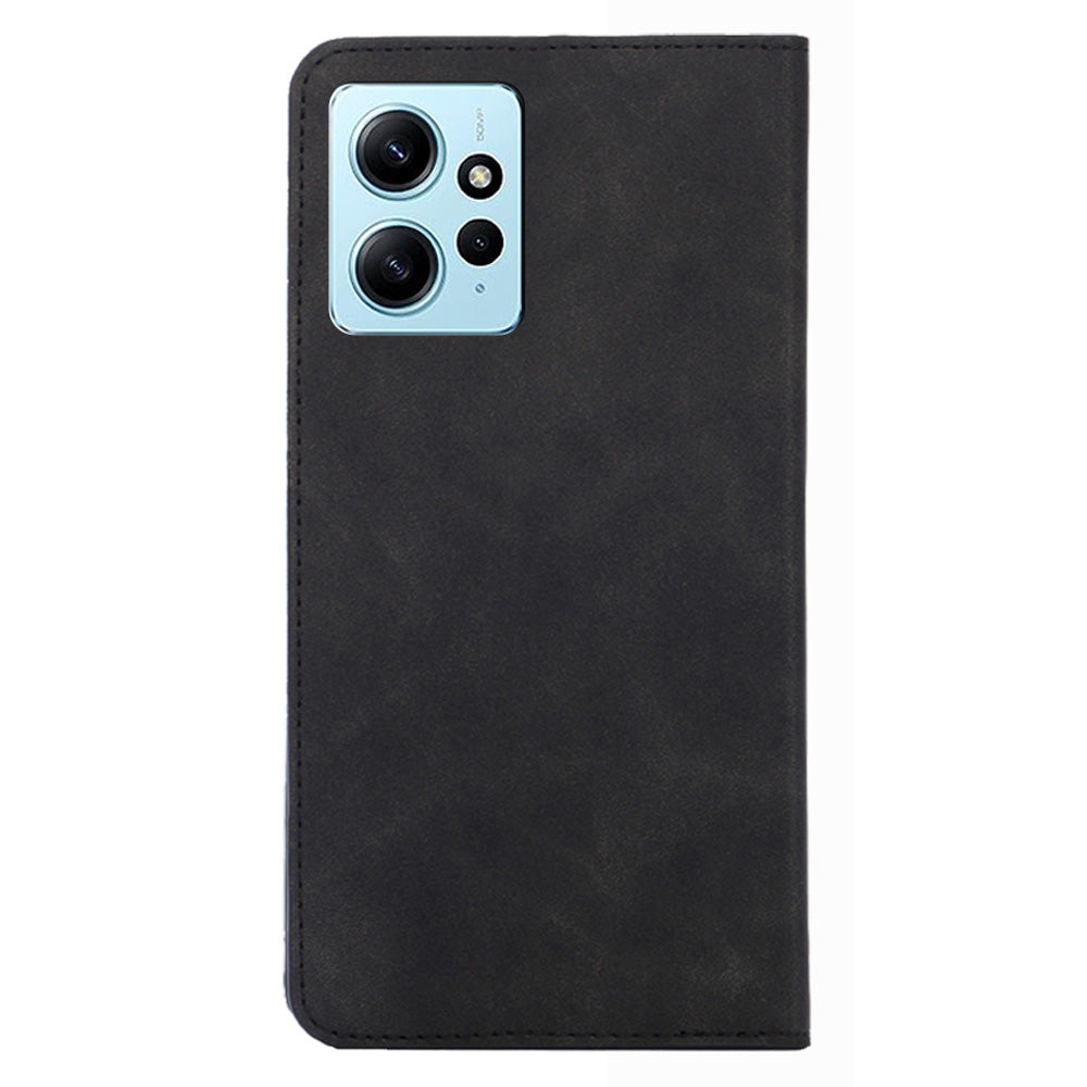 For Xiaomi Redmi Note 12 4G Card Holder Phone Case Skin-touch PU Leather Stand Cover
