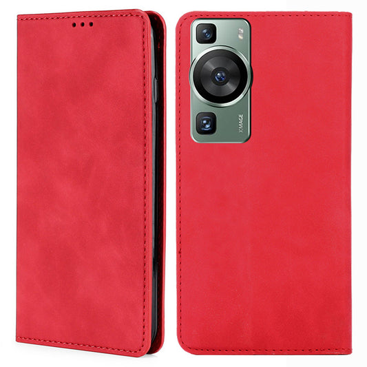 For Huawei P60 / P60 Pro PU Leather Card Holder Phone Case Skin-touch Stand Smartphone Cover