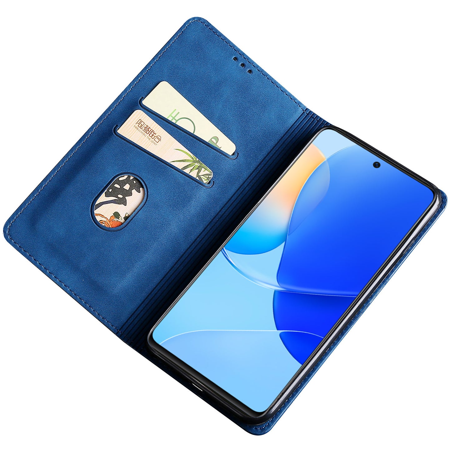 For Huawei P60 / P60 Pro PU Leather Card Holder Phone Case Skin-touch Stand Smartphone Cover