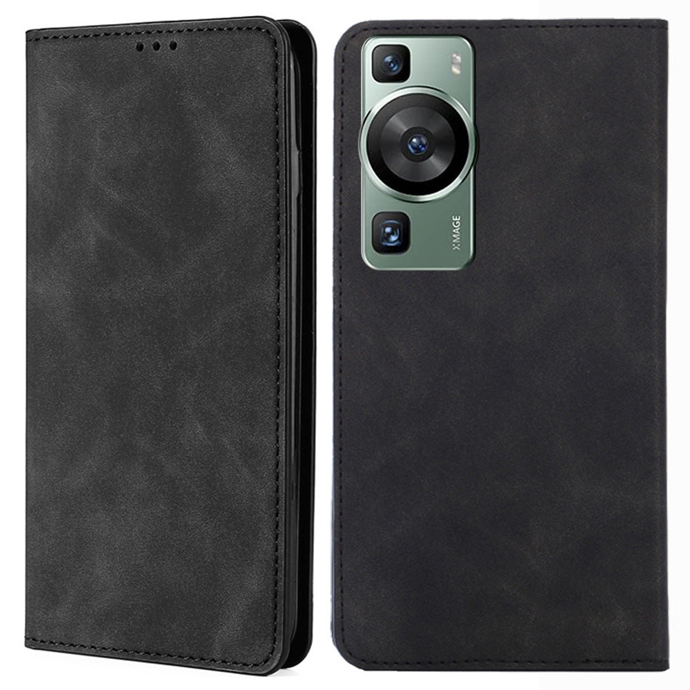 For Huawei P60 / P60 Pro PU Leather Card Holder Phone Case Skin-touch Stand Smartphone Cover