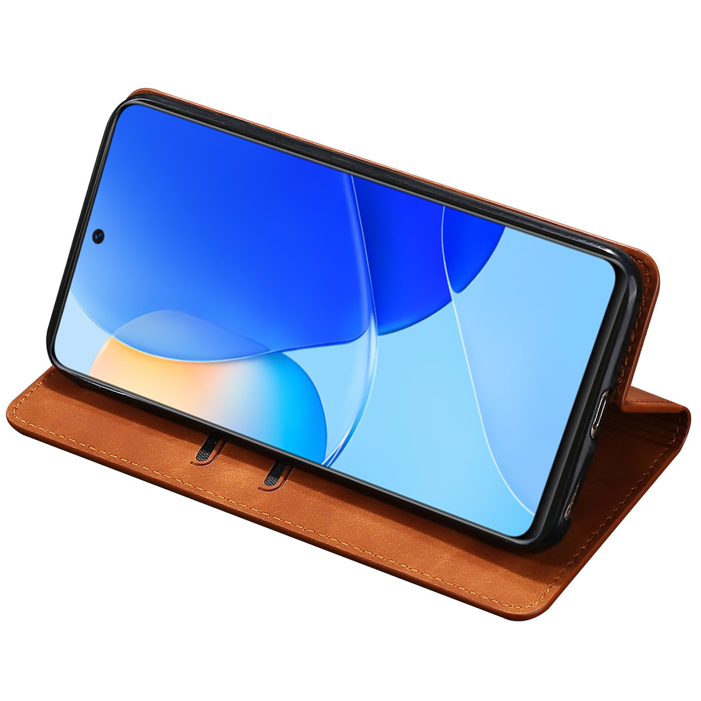 For Huawei P60 / P60 Pro PU Leather Card Holder Phone Case Skin-touch Stand Smartphone Cover