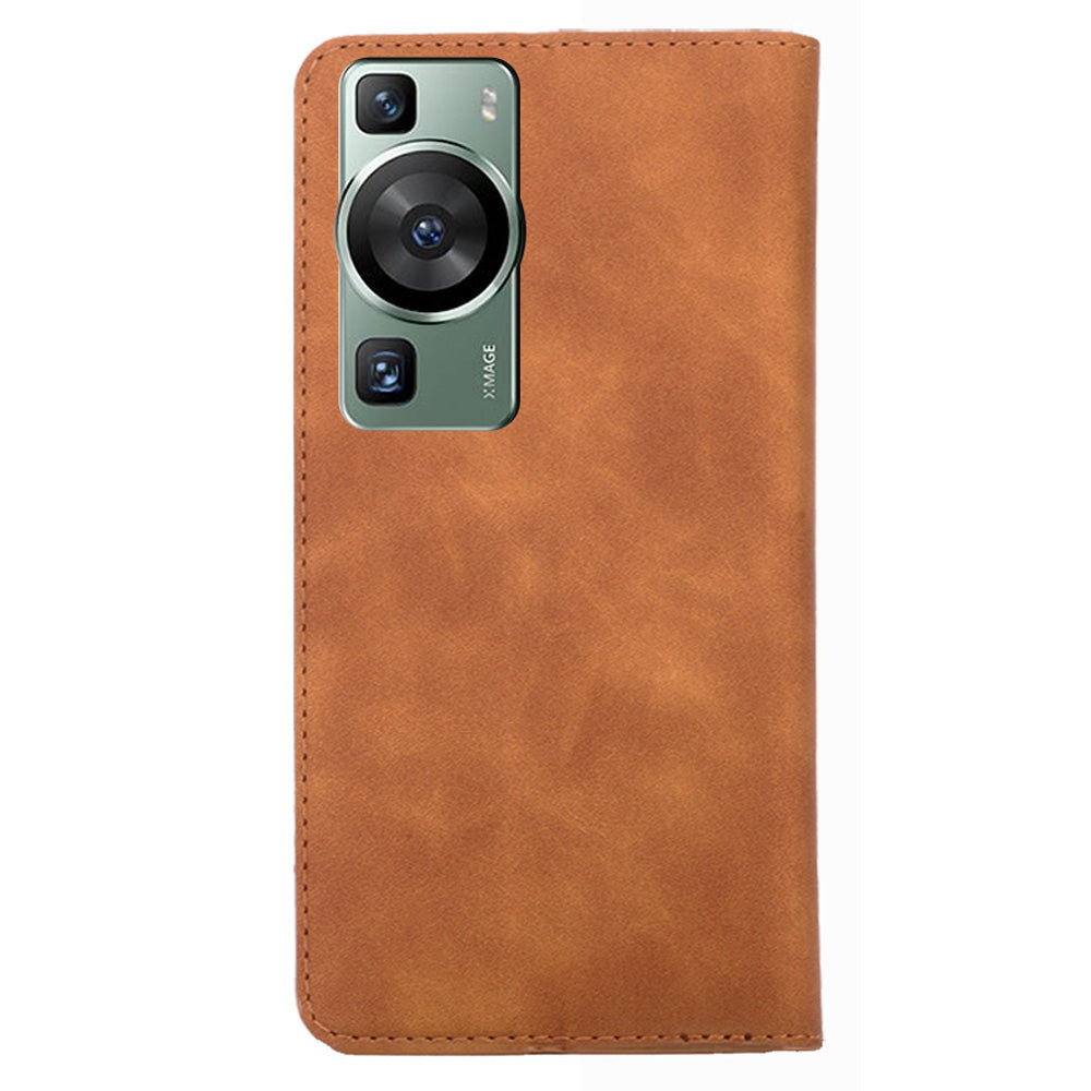 For Huawei P60 / P60 Pro PU Leather Card Holder Phone Case Skin-touch Stand Smartphone Cover