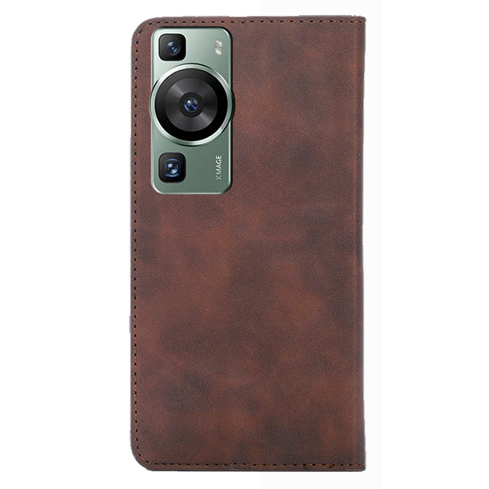 For Huawei P60 / P60 Pro PU Leather Card Holder Phone Case Skin-touch Stand Smartphone Cover