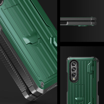 For Samsung Galaxy Z Fold4 5G Kickstand Phone Case Pen Holder Hinge PC+TPU Cover with PET Screen Protector