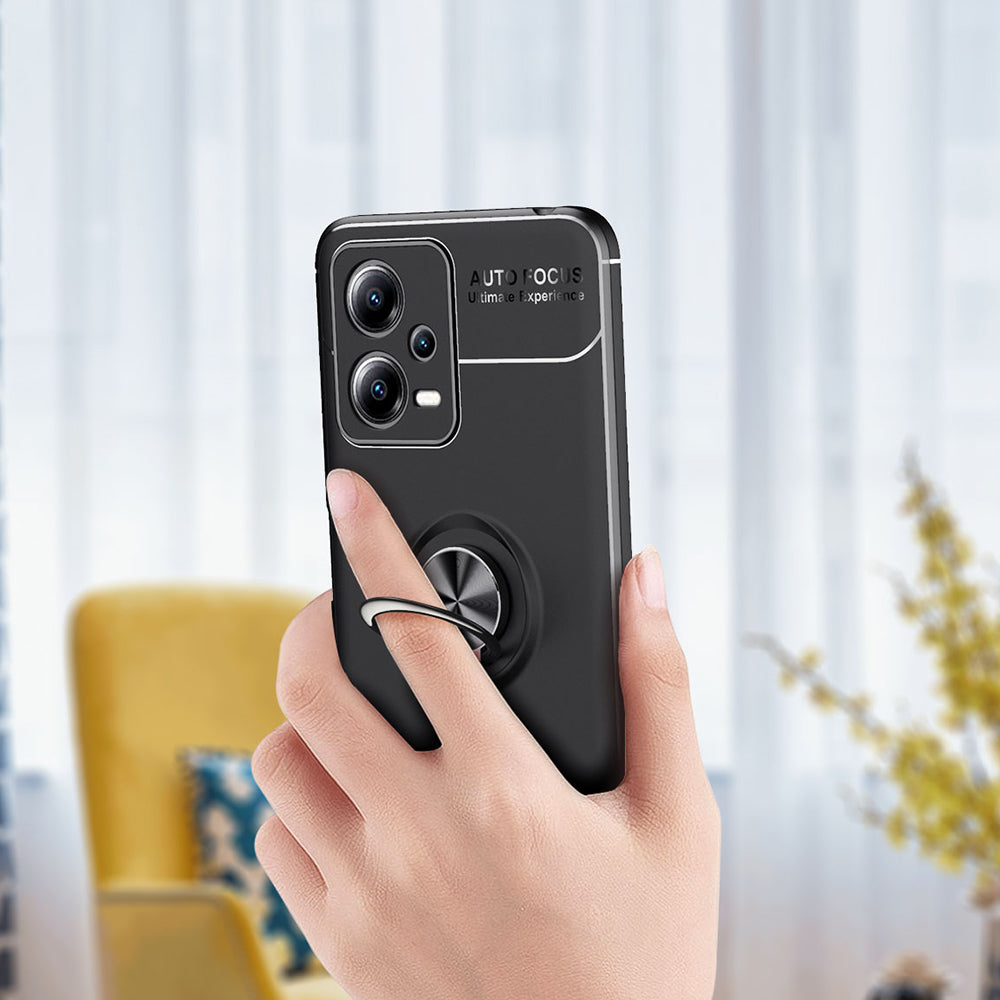 Phone Case for Xiaomi Redmi Note 12 5G (Global) Anti-drop Ring Holder Kickstand TPU Protective Cover