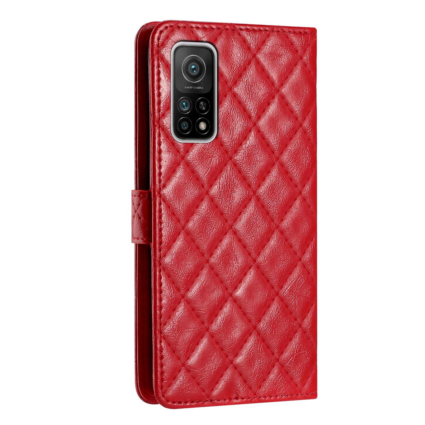 Flip Case for Xiaomi Mi 10T 5G / 10T Pro 5G / Redmi K30S Stitching Line Rhombus Wallet Stand Leather Phone Cover