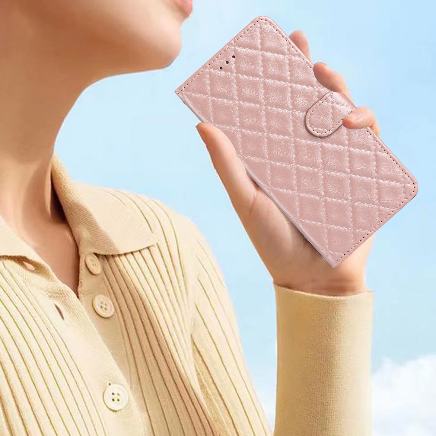 Flip Case for Xiaomi Mi 10T 5G / 10T Pro 5G / Redmi K30S Stitching Line Rhombus Wallet Stand Leather Phone Cover