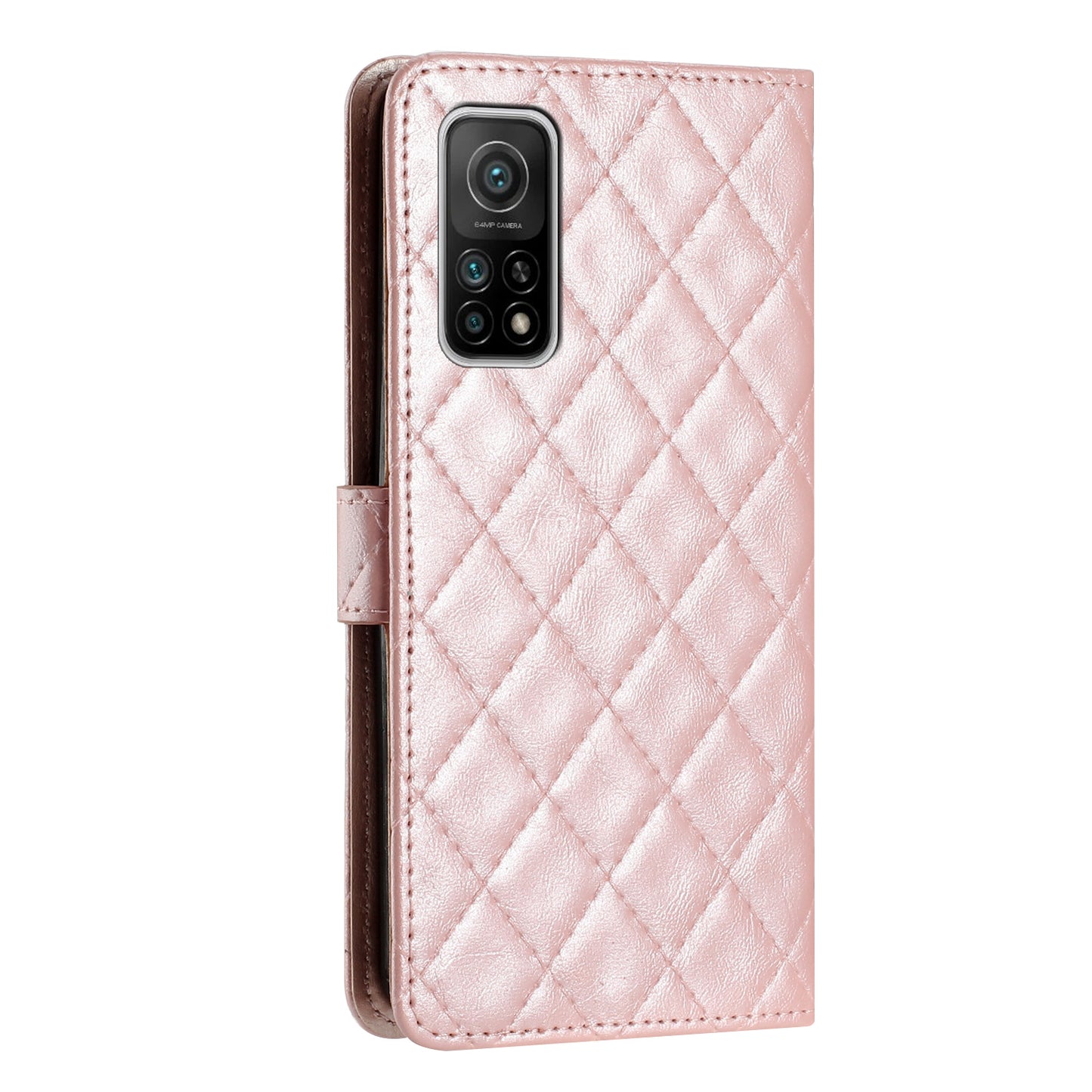 Flip Case for Xiaomi Mi 10T 5G / 10T Pro 5G / Redmi K30S Stitching Line Rhombus Wallet Stand Leather Phone Cover