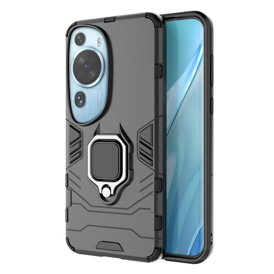 For Huawei P60 Art Rotating Ring Kickstand Phone Case TPU+PC Hybrid Dual Layer Defender Cover