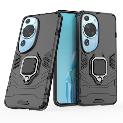 For Huawei P60 Art Rotating Ring Kickstand Phone Case TPU+PC Hybrid Dual Layer Defender Cover