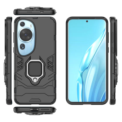 For Huawei P60 Art Rotating Ring Kickstand Phone Case TPU+PC Hybrid Dual Layer Defender Cover