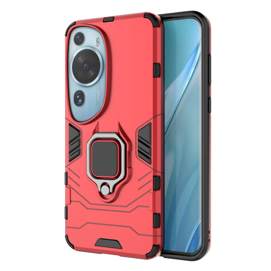 For Huawei P60 Art Rotating Ring Kickstand Phone Case TPU+PC Hybrid Dual Layer Defender Cover