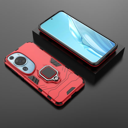 For Huawei P60 Art Rotating Ring Kickstand Phone Case TPU+PC Hybrid Dual Layer Defender Cover