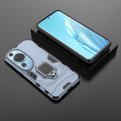 For Huawei P60 Art Rotating Ring Kickstand Phone Case TPU+PC Hybrid Dual Layer Defender Cover