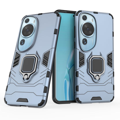 For Huawei P60 Art Rotating Ring Kickstand Phone Case TPU+PC Hybrid Dual Layer Defender Cover