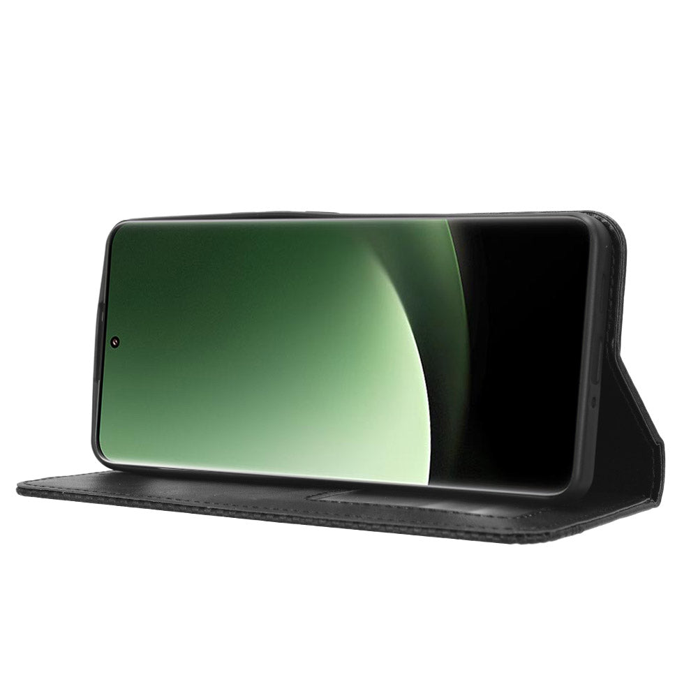 Retro Stand Phone Case for Xiaomi 13 Ultra , PU Leather + TPU Wallet Cover
