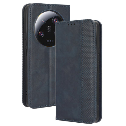 Retro Stand Phone Case for Xiaomi 13 Ultra , PU Leather + TPU Wallet Cover