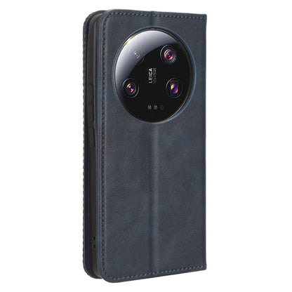Retro Stand Phone Case for Xiaomi 13 Ultra , PU Leather + TPU Wallet Cover