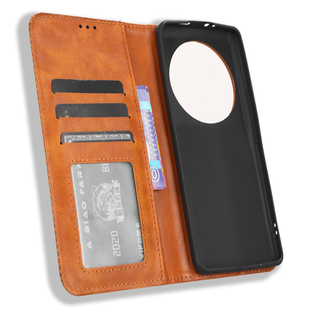 Retro Stand Phone Case for Xiaomi 13 Ultra , PU Leather + TPU Wallet Cover