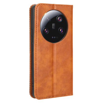 Retro Stand Phone Case for Xiaomi 13 Ultra , PU Leather + TPU Wallet Cover