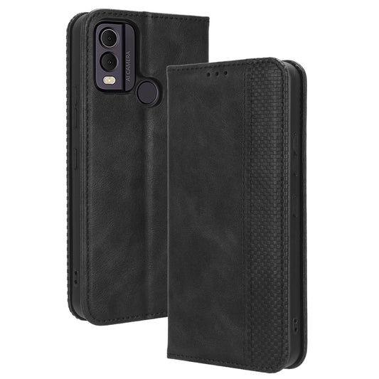 Retro PU Leather Phone Case for Nokia C22 , Foldable Stand Wallet Cell Phone Cover