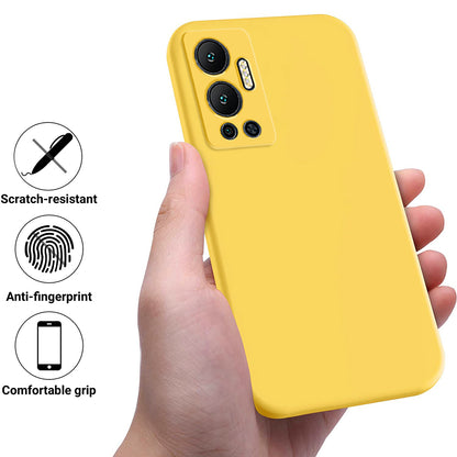 For Infinix Hot 12 4G Liquid Silicone Shockproof Phone Case Anti-Scratch Soft Lining Back Cover