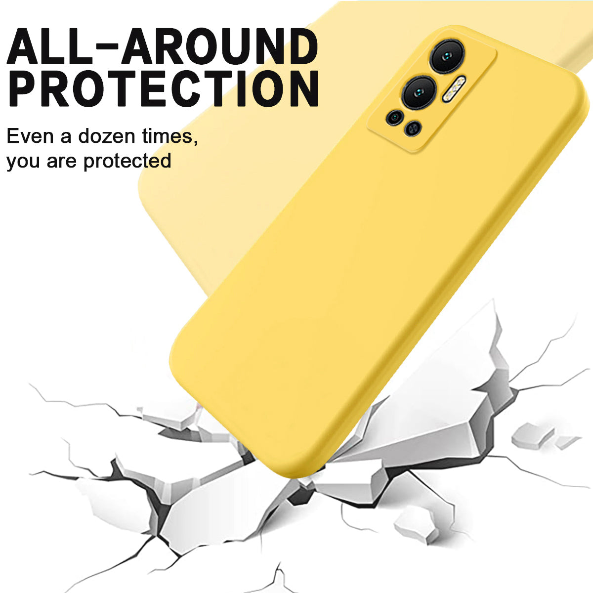 For Infinix Hot 12 4G Liquid Silicone Shockproof Phone Case Anti-Scratch Soft Lining Back Cover