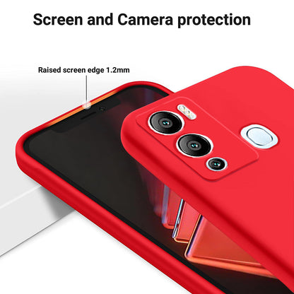 For Infinix Hot 12i 4G Slim Design Liquid Silicone Phone Case Soft Lining Protective Cover