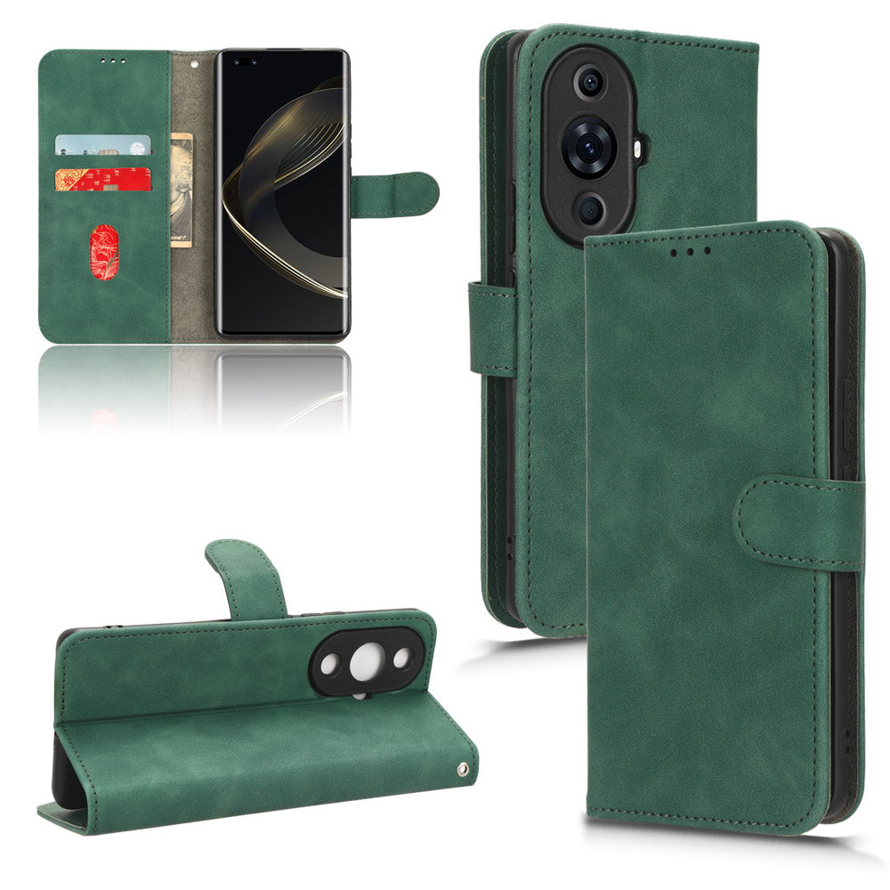 For Huawei nova 11 Pro / nova 11 Ultra Skin-touch PU Leather Phone Cover Wallet Stand Cell Phone Case