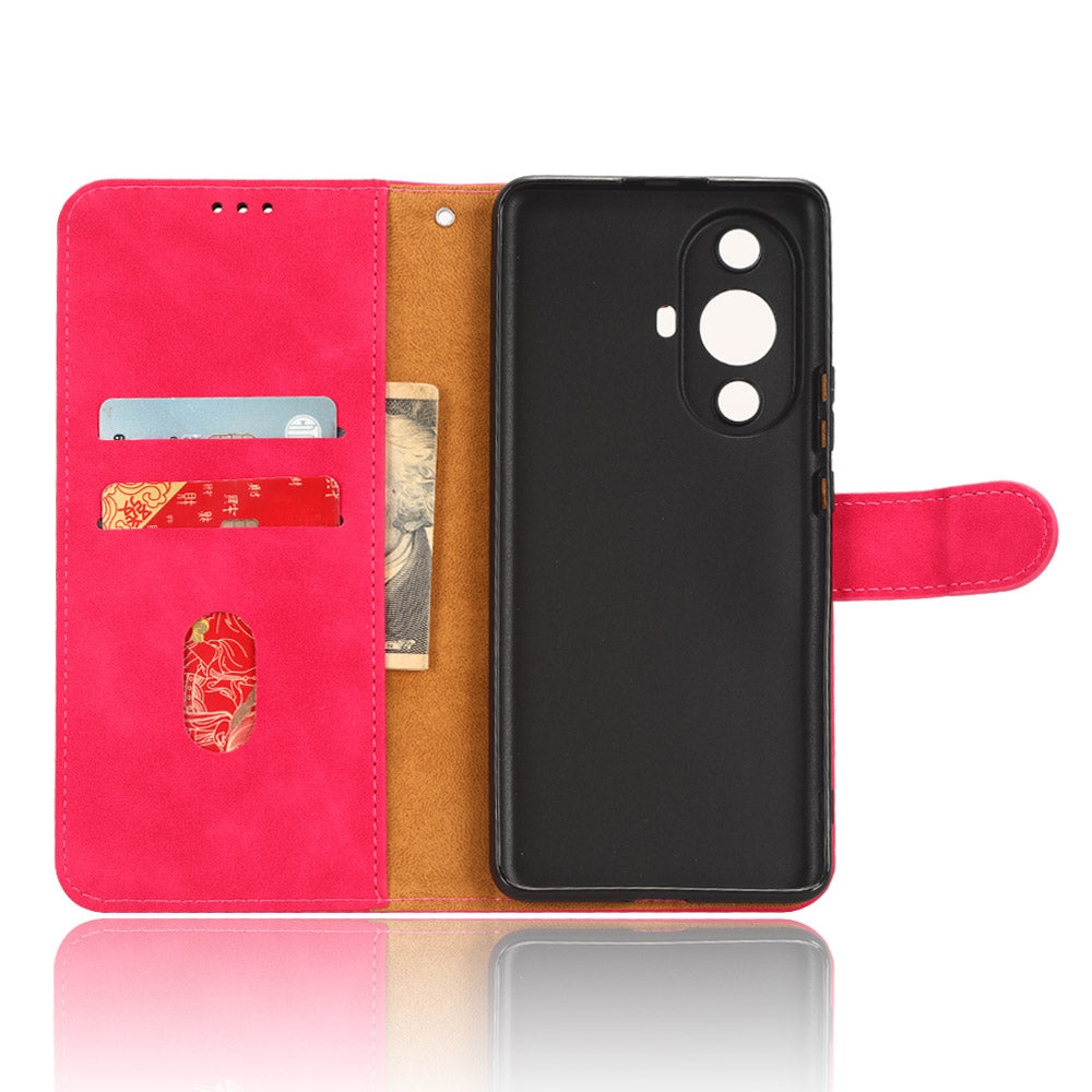For Huawei nova 11 Pro / nova 11 Ultra Skin-touch PU Leather Phone Cover Wallet Stand Cell Phone Case