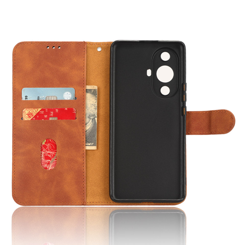 For Huawei nova 11 Pro / nova 11 Ultra Skin-touch PU Leather Phone Cover Wallet Stand Cell Phone Case