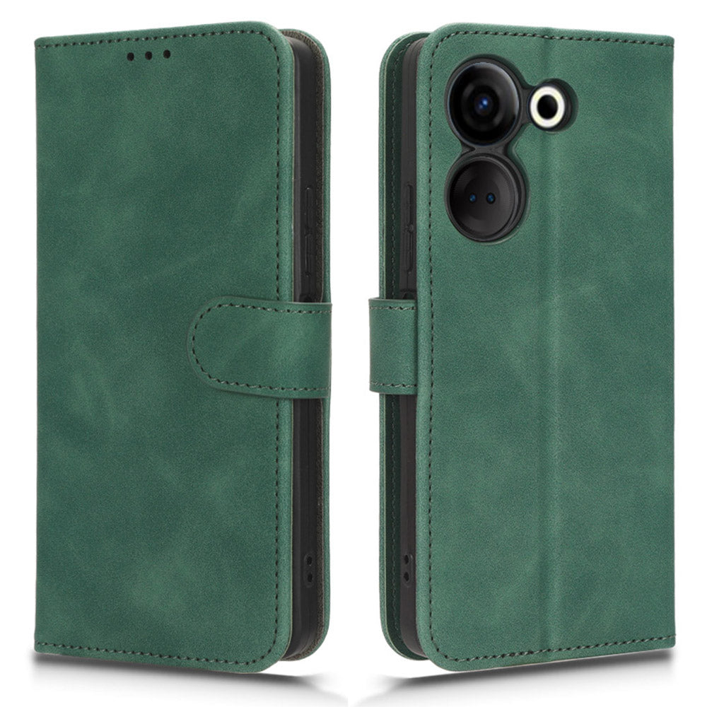 For Tecno Camon 20 Pro 4G PU Leather Wallet Phone Cover Skin-touch Protective Case with Stand