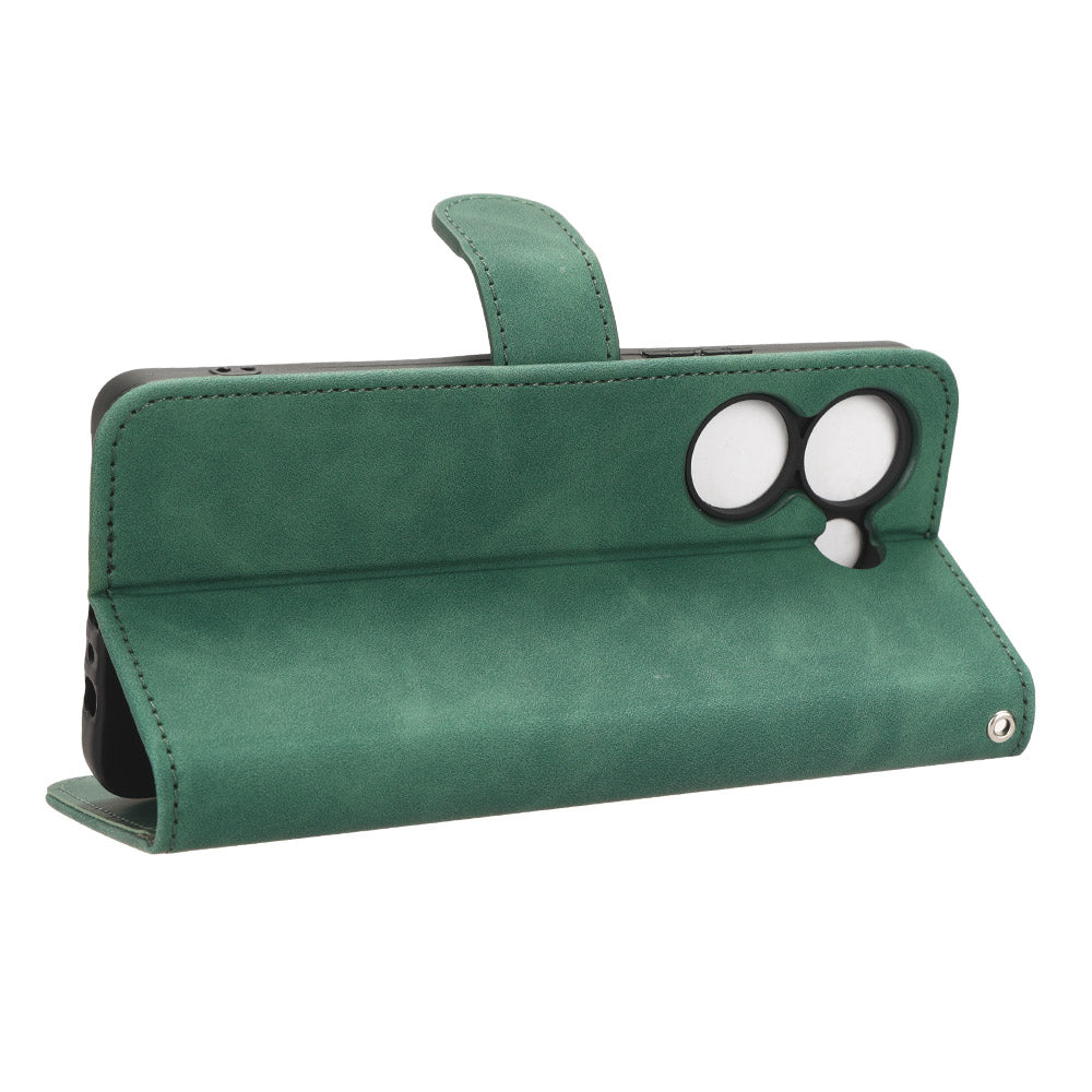 For Tecno Camon 20 Pro 4G PU Leather Wallet Phone Cover Skin-touch Protective Case with Stand