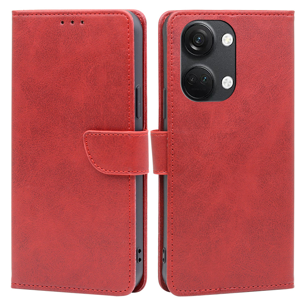 For OnePlus Nord 3 5G / Ace 2V 5G PU Leather Magnetic Protective Cover Calf Texture Wallet Stand Phone Case
