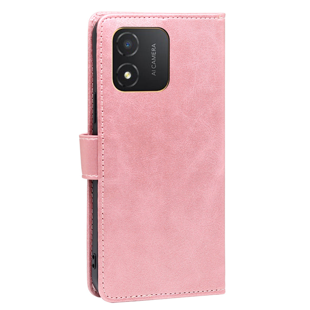 For Honor X5 4G Calf Texture PU Leather Case Stand Wallet Magnetic Closure Phone Cover