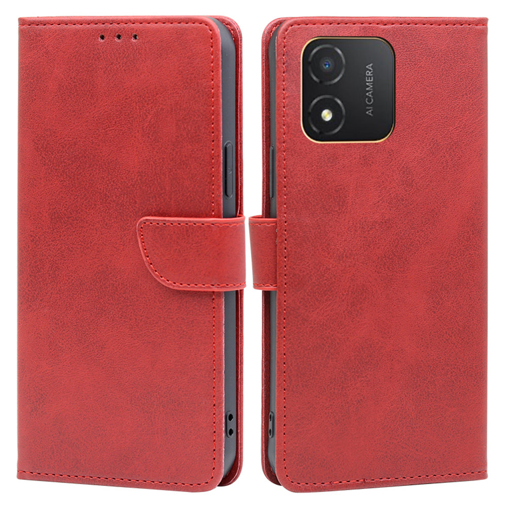 For Honor X5 4G Calf Texture PU Leather Case Stand Wallet Magnetic Closure Phone Cover