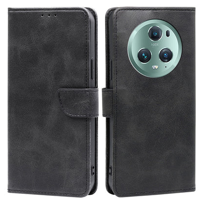 For Honor Magic5 Pro Flip Leather Calf Texture Phone Case Stand Wallet Protective Cover